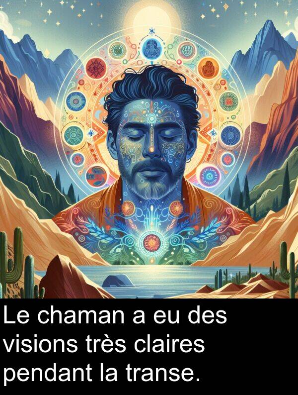 visions: Le chaman a eu des visions très claires pendant la transe.