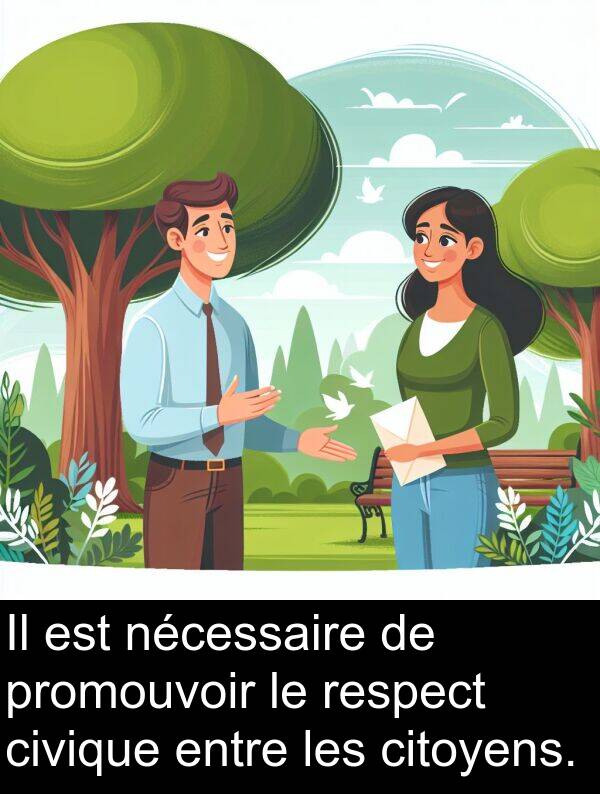 entre: Il est nécessaire de promouvoir le respect civique entre les citoyens.