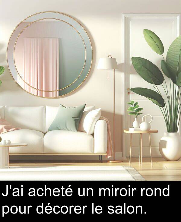 décorer: J'ai acheté un miroir rond pour décorer le salon.