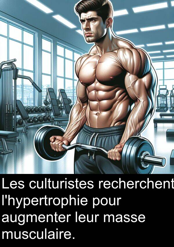 augmenter: Les culturistes recherchent l'hypertrophie pour augmenter leur masse musculaire.