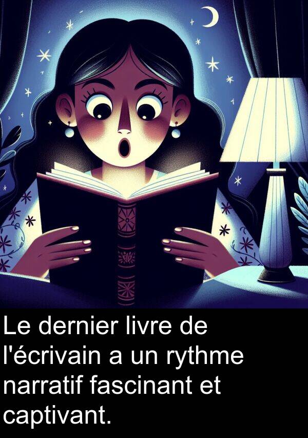 fascinant: Le dernier livre de l'écrivain a un rythme narratif fascinant et captivant.