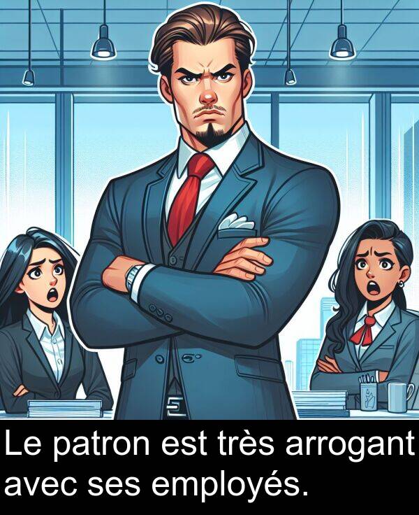 très: Le patron est très arrogant avec ses employés.