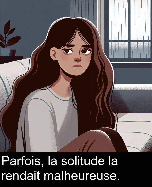 rendait: Parfois, la solitude la rendait malheureuse.