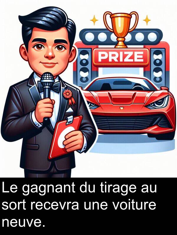 tirage: Le gagnant du tirage au sort recevra une voiture neuve.