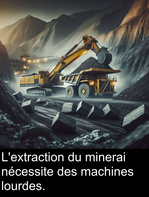 machines: L'extraction du minerai nécessite des machines lourdes.