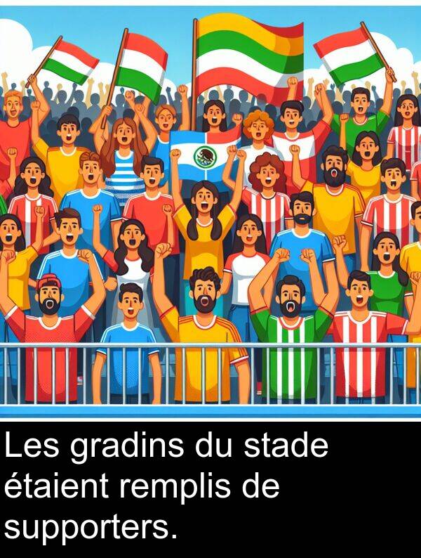 supporters: Les gradins du stade étaient remplis de supporters.