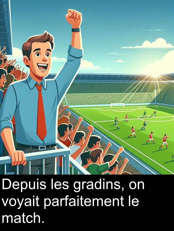 match: Depuis les gradins, on voyait parfaitement le match.
