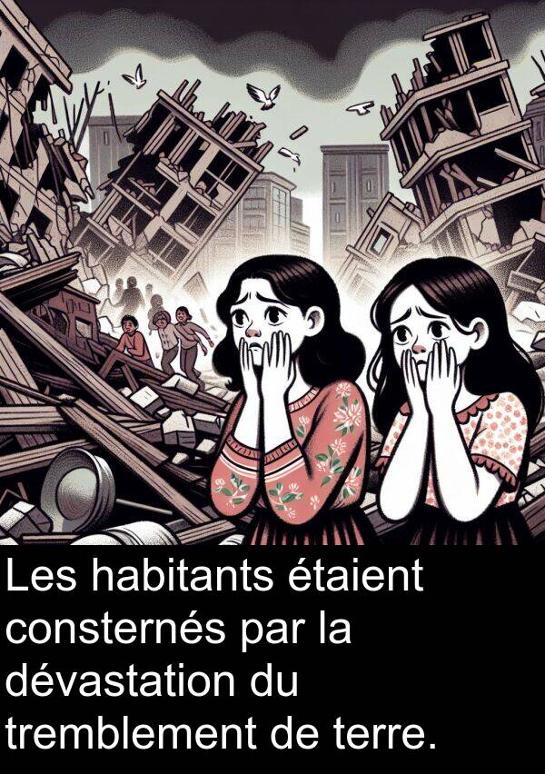 dévastation: Les habitants étaient consternés par la dévastation du tremblement de terre.