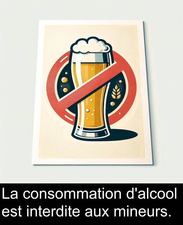 aux: La consommation d'alcool est interdite aux mineurs.