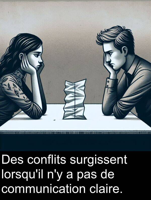 conflits: Des conflits surgissent lorsqu'il n'y a pas de communication claire.