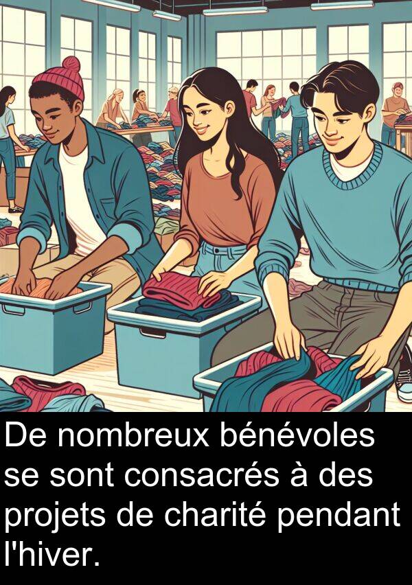 bénévoles: De nombreux bénévoles se sont consacrés à des projets de charité pendant l'hiver.