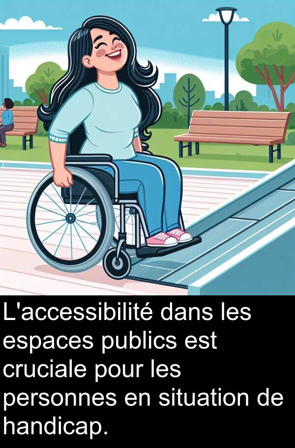 cruciale: L'accessibilité dans les espaces publics est cruciale pour les personnes en situation de handicap.