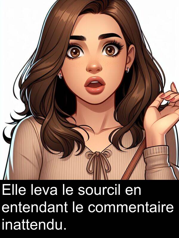 sourcil: Elle leva le sourcil en entendant le commentaire inattendu.