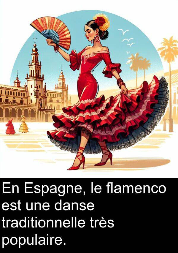 danse: En Espagne, le flamenco est une danse traditionnelle très populaire.