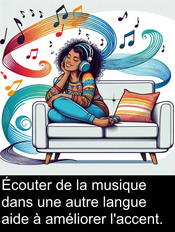aide: Écouter de la musique dans une autre langue aide à améliorer l'accent.