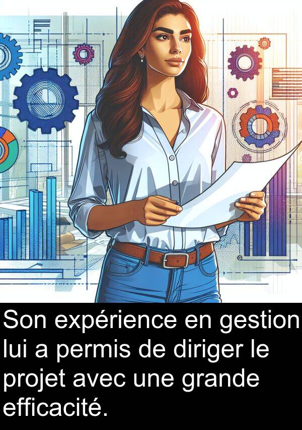 efficacité: Son expérience en gestion lui a permis de diriger le projet avec une grande efficacité.