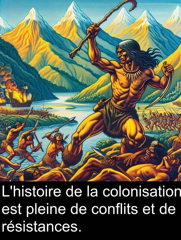colonisation: L'histoire de la colonisation est pleine de conflits et de résistances.