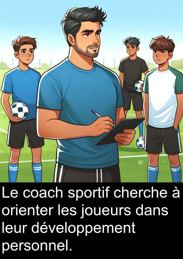 sportif: Le coach sportif cherche à orienter les joueurs dans leur développement personnel.