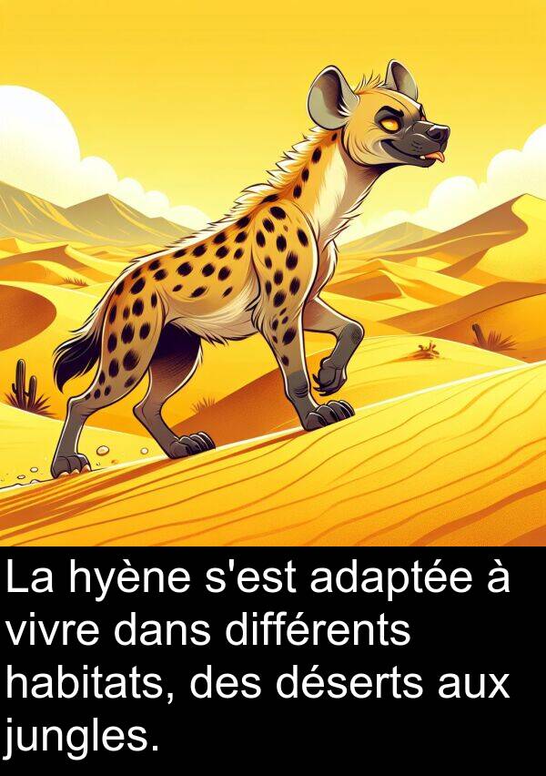 jungles: La hyène s'est adaptée à vivre dans différents habitats, des déserts aux jungles.