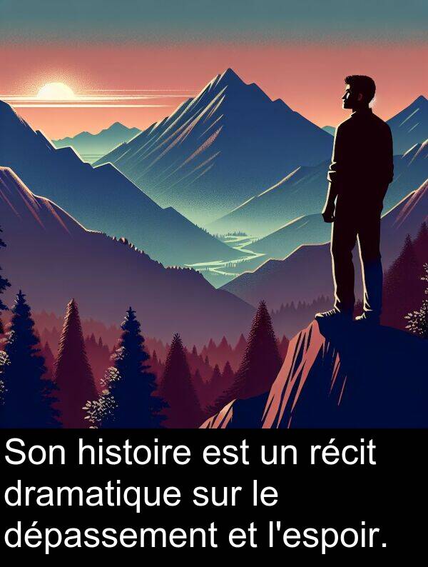 histoire: Son histoire est un récit dramatique sur le dépassement et l'espoir.
