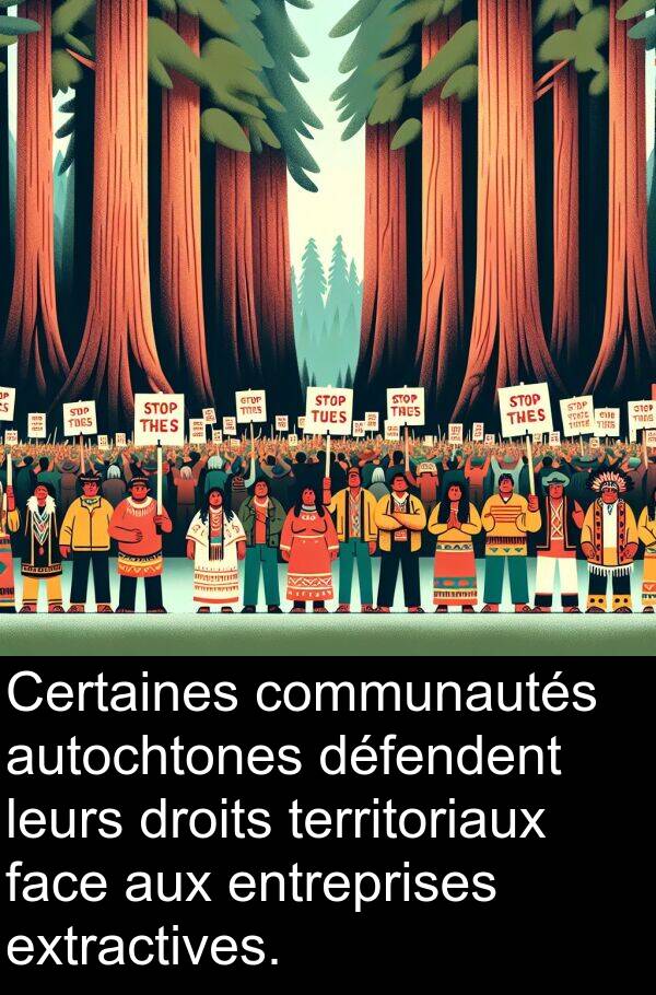 leurs: Certaines communautés autochtones défendent leurs droits territoriaux face aux entreprises extractives.