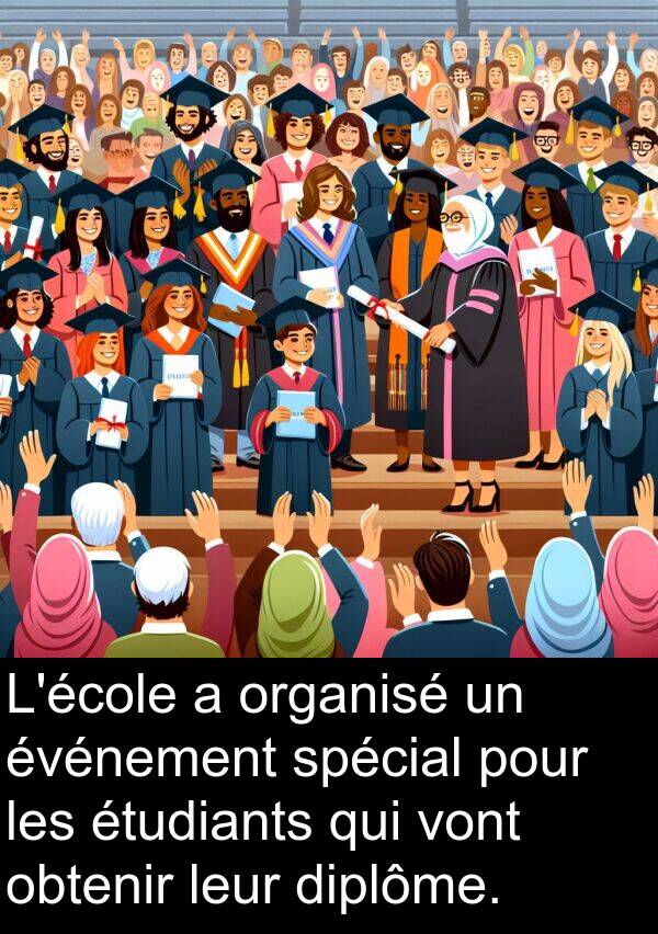 vont: L'école a organisé un événement spécial pour les étudiants qui vont obtenir leur diplôme.