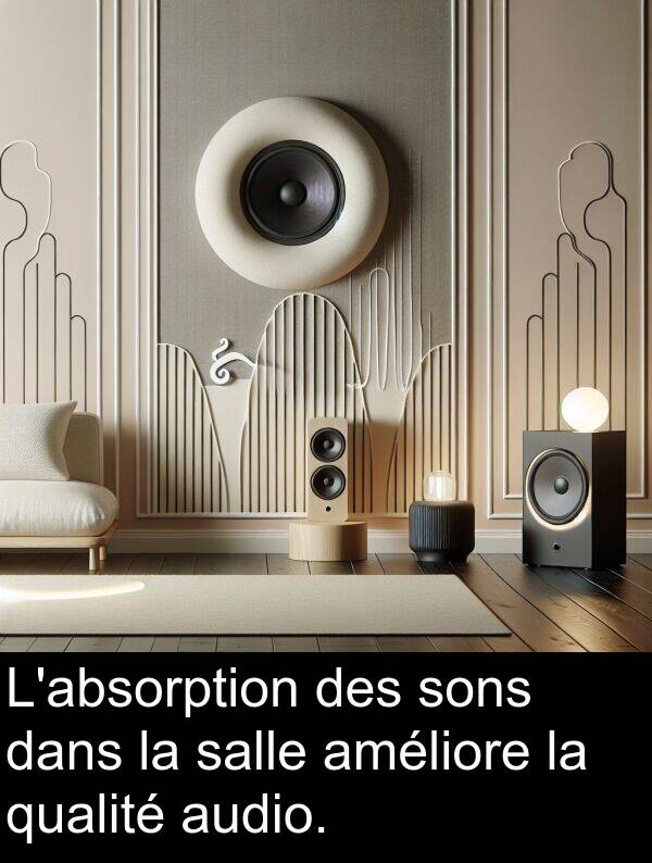 qualité: L'absorption des sons dans la salle améliore la qualité audio.