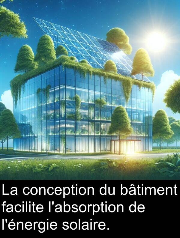 conception: La conception du bâtiment facilite l'absorption de l'énergie solaire.