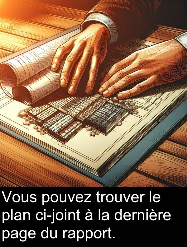 trouver: Vous pouvez trouver le plan ci-joint à la dernière page du rapport.
