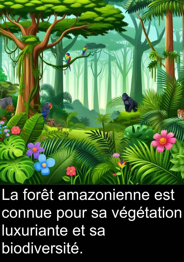 végétation: La forêt amazonienne est connue pour sa végétation luxuriante et sa biodiversité.