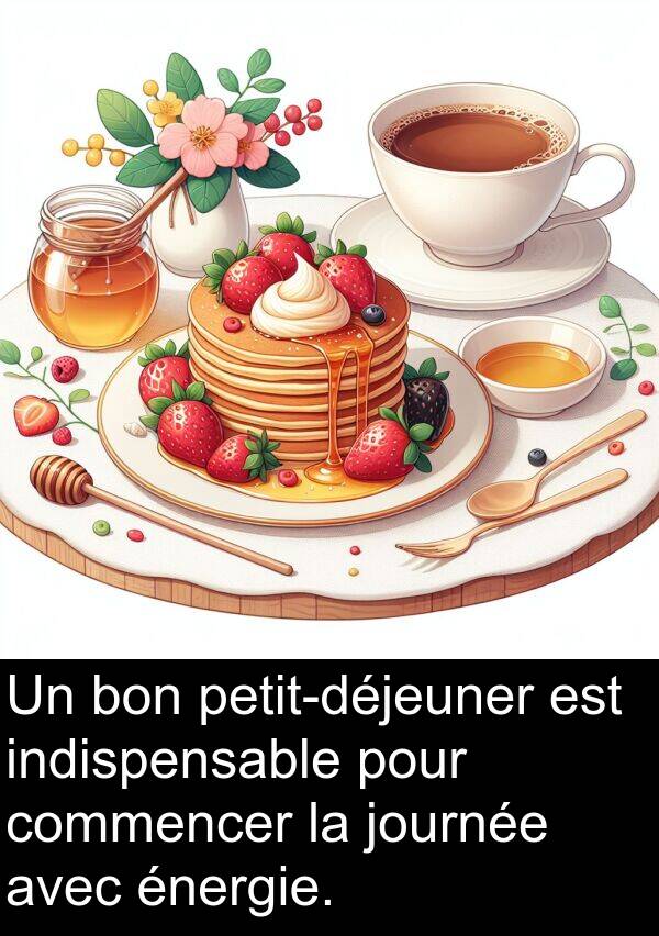 journée: Un bon petit-déjeuner est indispensable pour commencer la journée avec énergie.