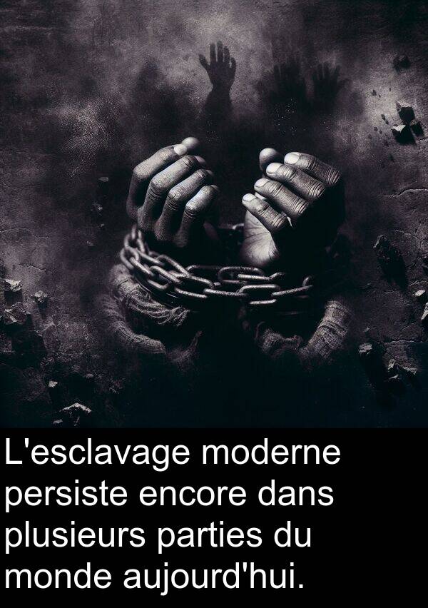 moderne: L'esclavage moderne persiste encore dans plusieurs parties du monde aujourd'hui.