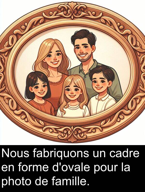 fabriquons: Nous fabriquons un cadre en forme d'ovale pour la photo de famille.