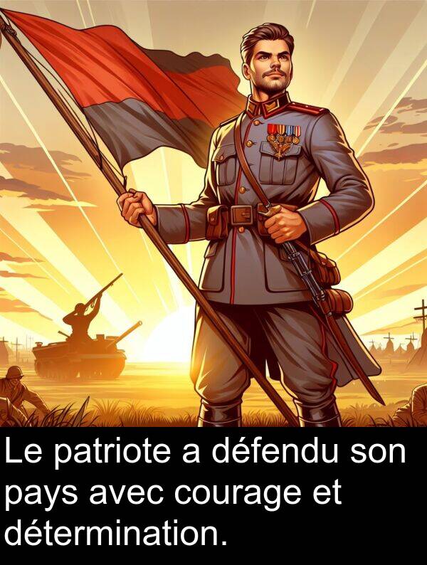 pays: Le patriote a défendu son pays avec courage et détermination.
