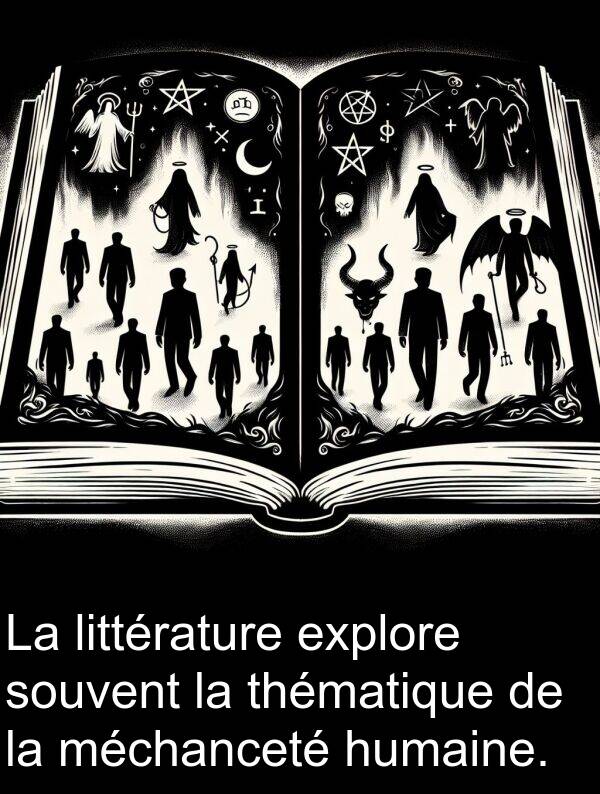 littérature: La littérature explore souvent la thématique de la méchanceté humaine.