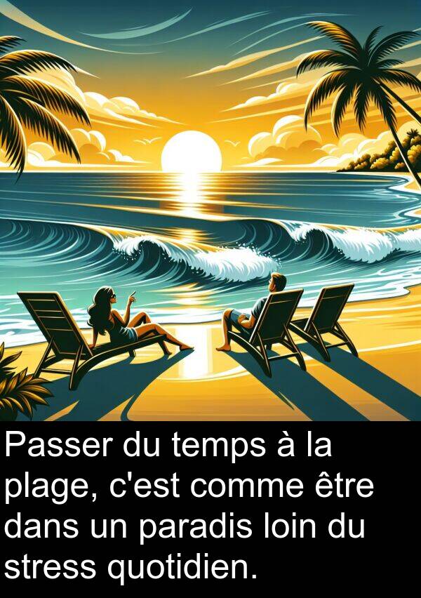 quotidien: Passer du temps à la plage, c'est comme être dans un paradis loin du stress quotidien.