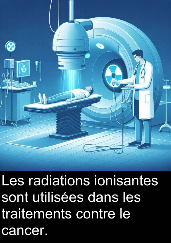 radiations: Les radiations ionisantes sont utilisées dans les traitements contre le cancer.