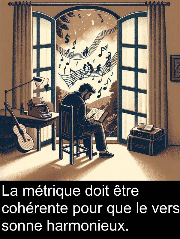 vers: La métrique doit être cohérente pour que le vers sonne harmonieux.
