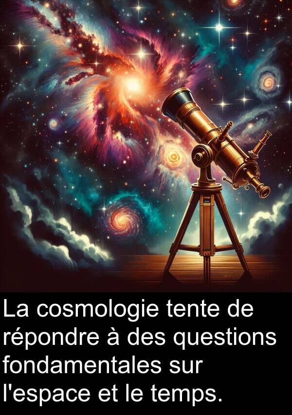 répondre: La cosmologie tente de répondre à des questions fondamentales sur l'espace et le temps.