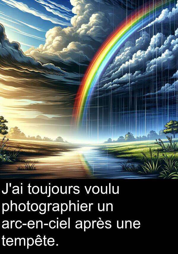 voulu: J'ai toujours voulu photographier un arc-en-ciel après une tempête.