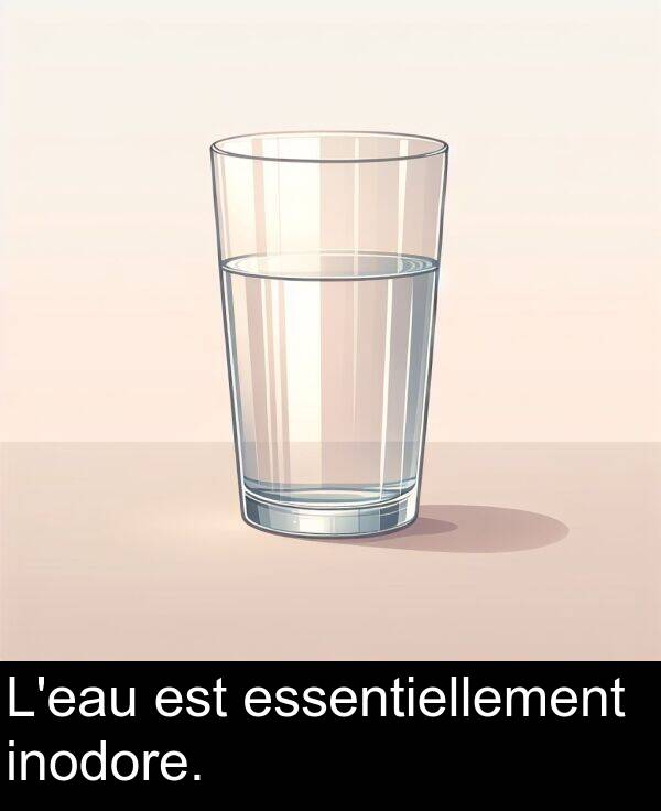 est: L'eau est essentiellement inodore.