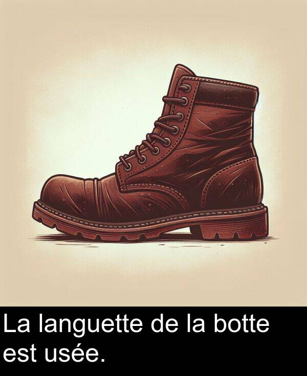 languette: La languette de la botte est usée.