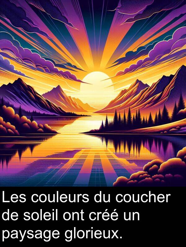 coucher: Les couleurs du coucher de soleil ont créé un paysage glorieux.