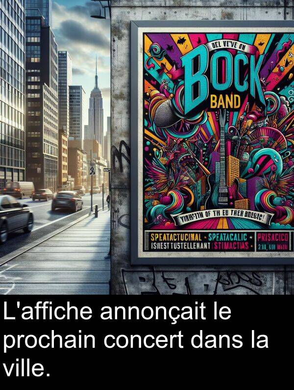 ville: L'affiche annonçait le prochain concert dans la ville.