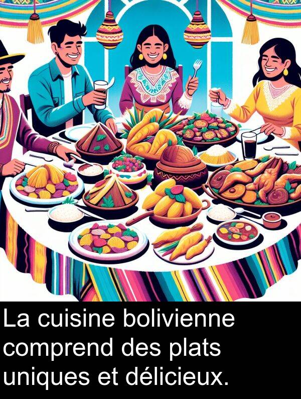 bolivienne: La cuisine bolivienne comprend des plats uniques et délicieux.