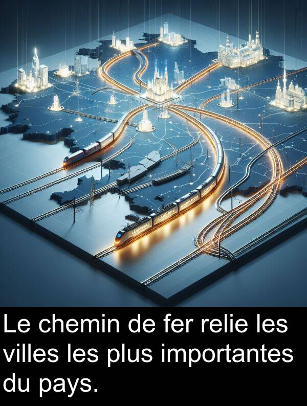 importantes: Le chemin de fer relie les villes les plus importantes du pays.