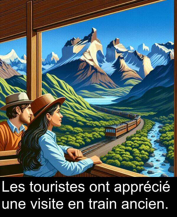 ont: Les touristes ont apprécié une visite en train ancien.