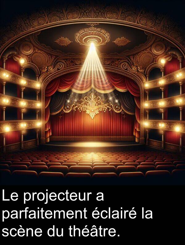 théâtre: Le projecteur a parfaitement éclairé la scène du théâtre.