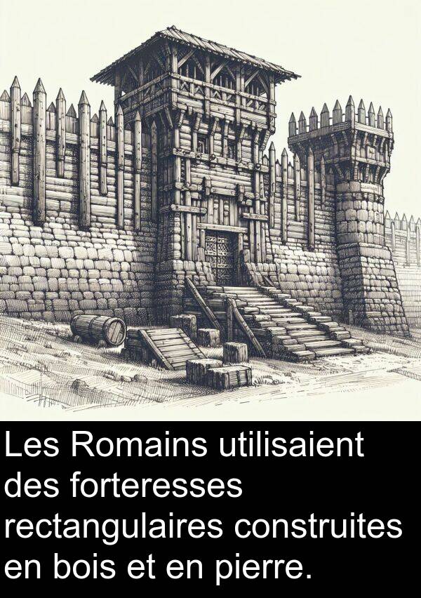 bois: Les Romains utilisaient des forteresses rectangulaires construites en bois et en pierre.