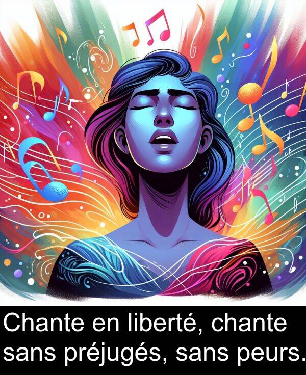 sans: Chante en liberté, chante sans préjugés, sans peurs.
